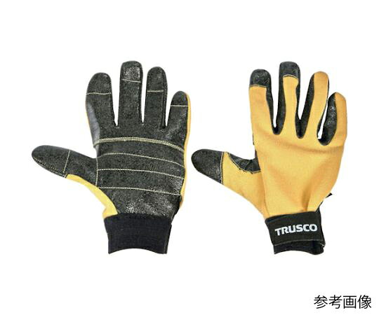 トラスコ中山 突き刺し防護手袋 LLサイズ PRGLL4 1双●釘やガラス破片等が突き刺さりにくい性能に優れております。●手のひら側に突き刺し防護機能、手の甲側に耐切創機能があります。●清掃業や釘や棘を扱う作業に。●色：黒×イエロー●サイズ：LL●全長（cm）：24.2●手のひら周り（cm）：25.0●中指長さ（cm）：10.3●厚さ（mm）：約2.1（手のひら部）/約1（甲部）●掌部：EN388・2016耐突き刺し レベル4、カットレベル5/E●甲部：EN388・2016カットレベル3/C●材質／仕上：手のひら／ケブラー?×シリコンゴム、突き刺し防止材、ポリエステル、甲／ケブラー?×綿●注意：本製品の突刺し防止部分は掌部のみとなります。甲部、マチ部には突刺し防止機能はございません。●耐切創強度のある素材を使用していますが、全く切れないものではありません。●本製品は、公的機関及び社内実験で安全を評価できる数値は得ていますが、絶対に刺さらないという保証はできません。1mm以下の鋭利な物には防止機能はありません。●本製品の分解は絶対におやめください。●使用頻度にもよりますが、適度な交換をお勧めします。●原産国：日本●コード番号：388-6783
