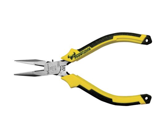 ツノダ ラジオペンチ 115mm 成型グリップ バネ付き MR-115DG 1丁