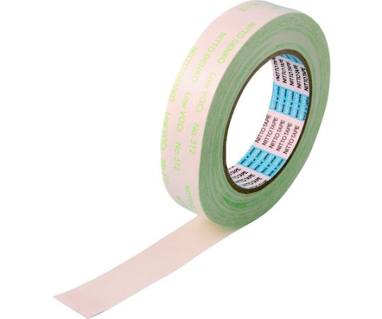 日東電工 低VOC両面テープ（粗面接着タイプ） No.512 15mm×20m ホワイト 512-15 1巻●有機溶剤（トルエン、キシエン、酢酸エチルなど）を使用していません。●VOCの放散量が、厚生労働省の室内濃度指針値以下です。●基材に...