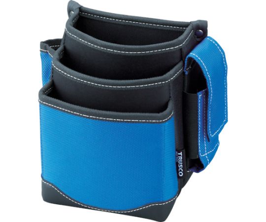 トラスコ中山 腰袋　3段　携帯電話ホルダー付き　ブルー TWP3-BL 1個