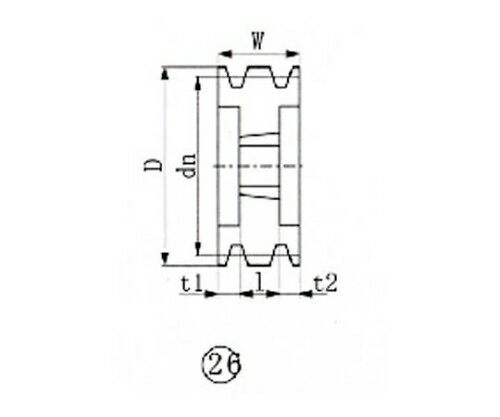 EVN ブッシングプーリー SPB 145mm 溝数4 SPB1454 1個