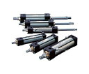 TAIYO 10MPa用複動形油圧シリンダ スイッチセット ニトリルゴムパッキン ロッド側長方形フランジ形 100H2R1FA40BB500ABAH2 1セット(4)