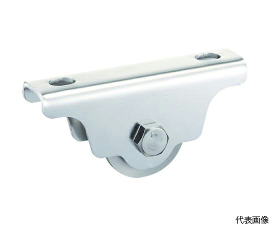 ●防錆処理を施したベアリング（SUS440C）を使用しているので耐蝕性に優れ、堅牢でスムーズな回転です。●軸がナット仕様のため、車だけの交換が可能です。●防錆処理を施したベアリング（SUS440C）を使用しているので耐蝕性に優れています。●アングル、フラットバー用。●重量扉用の下車。●車輪径（mm）：90●車輪幅（mm）：24●取付高H（mm）：100●取付座A（mm）：165●取付座B（mm）：34●取付ピッチX（mm）：130●取付穴径P（mm）：11×15●許容荷重（kg）：200●許容荷重は走行試験の結果に基づいた数値です。●材質／仕上：枠／ステンレス（SUS304）、車輪／ステンレス（SUS303）●注意：耐荷重は、50000m走行試験に基づいた数値です。●原産国：日本●コード番号：759-6375