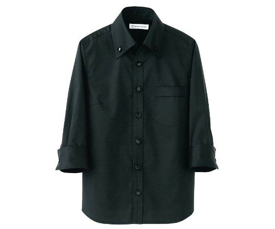 セブンユニフォーム 男女兼用　スキッパーボタンダウンシャツ　CH4420-9　ブラック　S 4311960 1個