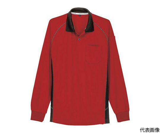 CO-COS 長袖ポロシャツ　A-3378　20レッド　M A-3378-20-M 1着