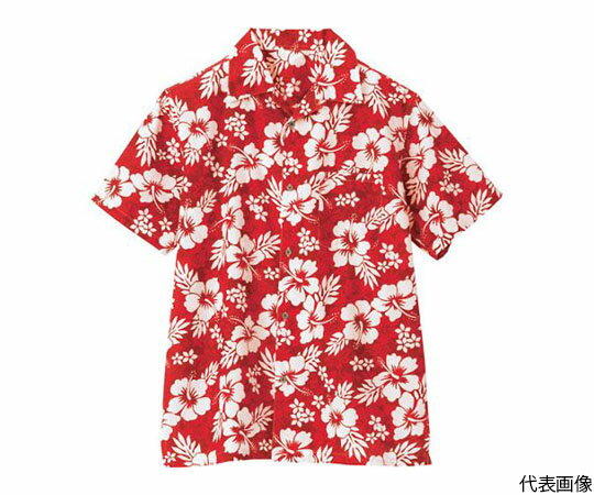 アイトス アロハシャツ（ハイビスカス）（男女兼用）　レッド　SS 56102-009-SS 1着