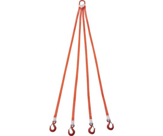トラスコ中山 4本吊ベルトスリングセット 25mm幅×2m 吊り角度60°時荷重1.72t（最大使用荷重2t） G25-4P20-1.72 1セット