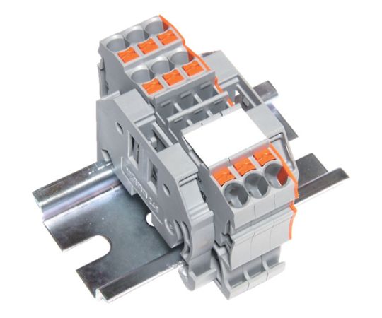 トラスコ中山 スプリング式端子台3線式 3極 電線サイズ0.25〜2.5 SPTB24A-3-3P 1個