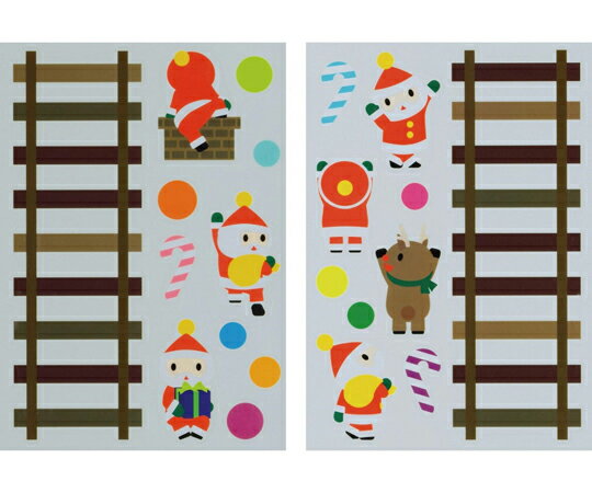 アズワン ウォール＆ウインドウステッカー はしごサンタ 28-96-4-1 1セット