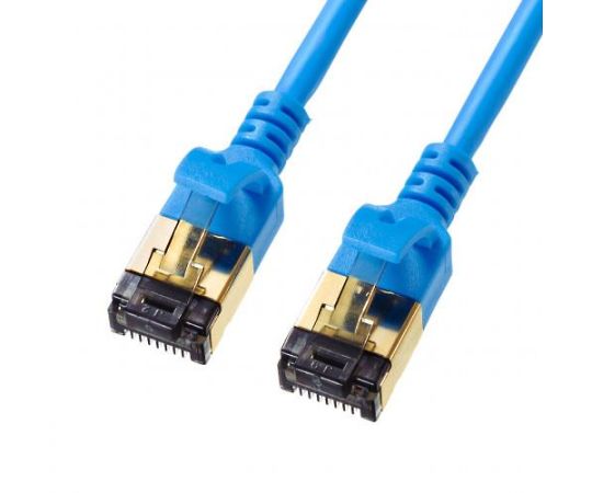 アズワン LANケーブル（CAT8/スリム/ScTPタイプ/ブルー）0.6m EA764BB-472 1本