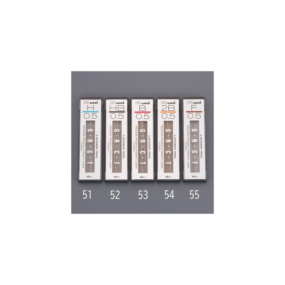 エスコ シャープペンシル替芯（40本）　0.5mm[H] EA765MF-51 1個