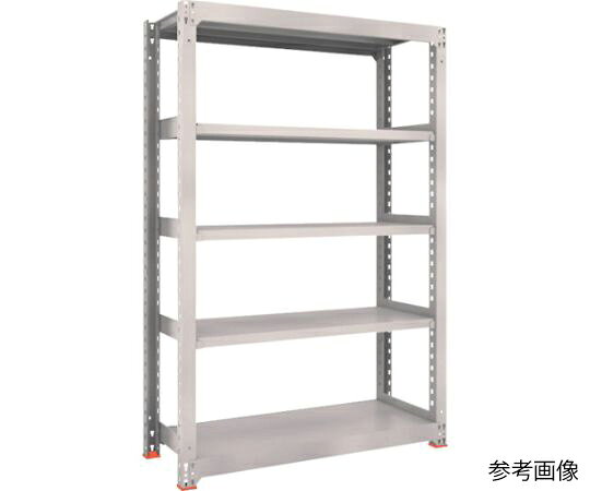 トラスコ中山 M3型中量棚 900X471XH2100 5段 単体 免震樹脂ベース付 ネオグレー M3-7355SFC 1台