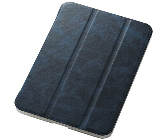 エレコム iPad　mini　第6世代（2021年モデル）用フラップケース　背面クリア　ソフトレザー　2アングル　ネイビー 1個 TB-A21SWV2NV