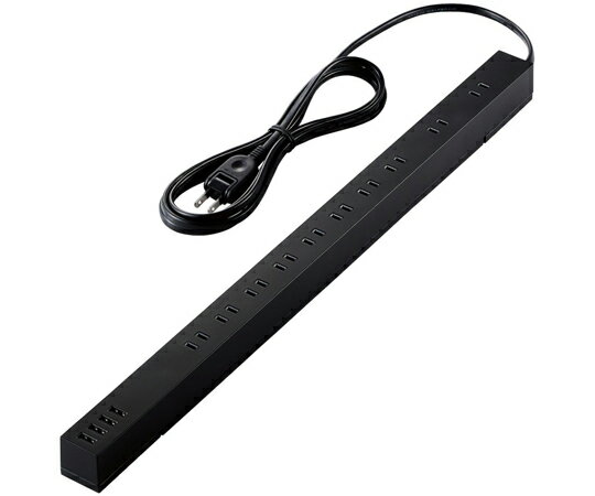 エレコム 電源タップ　USBタップ　ホコリ防止シャッター付　固定可能　10口　合計24W　USB-Aメス4ポー..