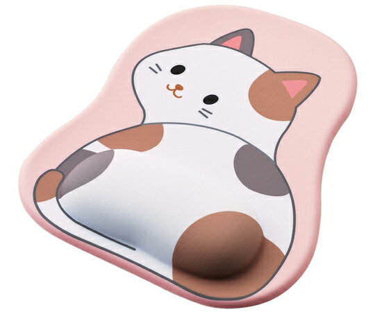 エレコム マウスパッド　モチマル　リストレスト付　振り向きアニマル柄　ネコ 1個 MP-AN05CAT