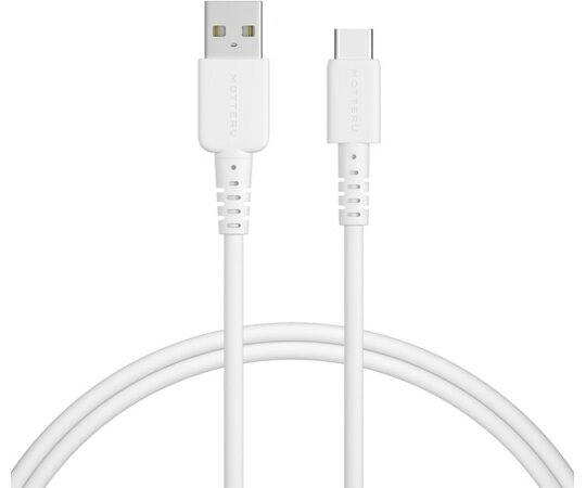 オウルテック USB Type-A to Type-Cシリコンケーブル 1m エアリーホワイト 1個 MOT-SCBACG100-WH