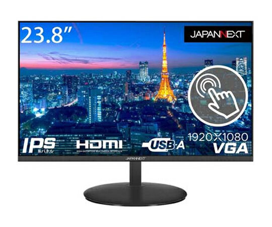 JAPANNEXT タッチパネル液晶ディスプレイ 23.8型/1920×1080/HDMI×1、VGA×1/ブラック/スピーカー 1台 JN-IPS238FHD-T