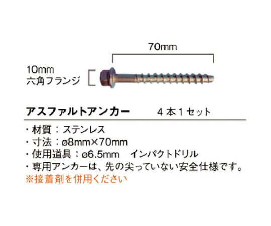 グリーンクロス アスファルト用アンカー　4本1セット 1セット(4本入) 6300004072