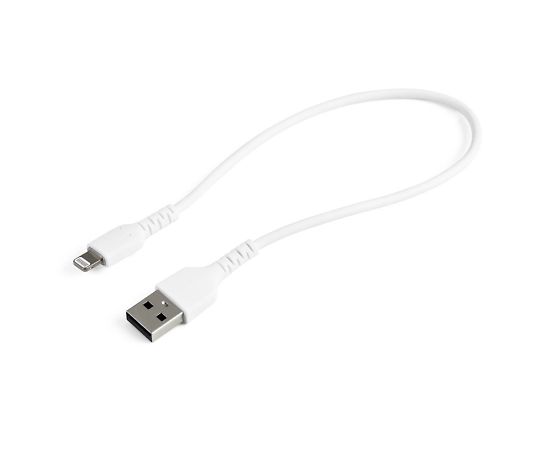 StarTech.com 高耐久Lightning - USB-Aケーブル/30cm/ホワイト/アラミド繊維補強/iPhone 12、iPad対応/Apple MFi認証/アップルライトニング - USB Type-A充電同期ケーブル 1個 RUSBLTMM30CMW