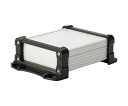 タカチ電機工業 フランジ足付アルミケース EMCシールドタイプ シルバー/ブラック 1台 EXEF15-10-11SB