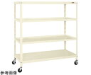 サカエ スーパーキャスターラック(ナイロンウレタン/直進安定金具無)4段 1220×450×1623mm 1個 SPR-2114URNUI(4)