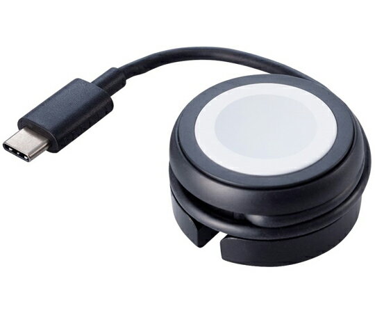 エレコム Apple Watch磁気充電ケーブル 高速充電対応 巻き取りタイプ USB Type-C ブラック 1個 MPA-AWMCQBK