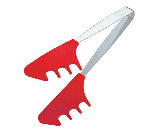 田辺金具 炒めものトング レッド（やきそばトング） 1個