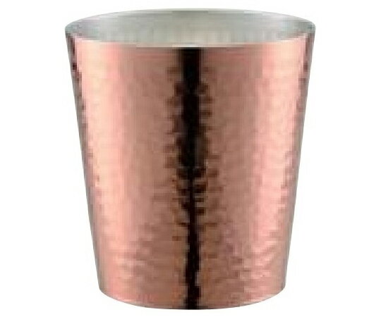 田辺金具 華ロックグラス槌目300ml銅ミラー 1個