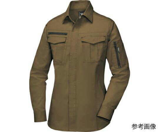 ジーベック レディス長袖シャツ キャメル サイズ15 1着 2015-81-15