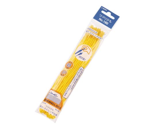 ライオン事務器 450mm とじひも(ストレッチタイプ/黄/20本) 1パック(20本入) EA762FE-34