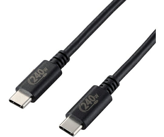 エレコム USB2.0ケーブル C-Cタイプ 認証品 USB Power Delivery対応 240W 1.0m ブラック 1本 U2C-CCPE10NBK