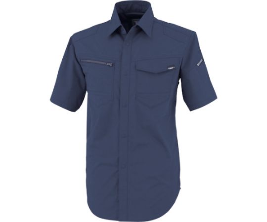 ジーベック TCストレッチ半袖シャツ 紺 M 1着 1712-10-M