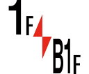 グリーンクロス ロフト階数表示板450角 マグネット 1F/B1F 1枚 6300003369【大型商品の為代引不可】(4)