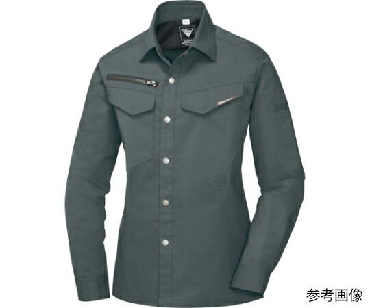 ジーベック レディス長袖シャツ チャコールグレー サイズ15 1着 1695-25-15