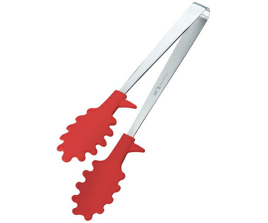 田辺金具 抗菌耐熱 麺トング レッド 1個