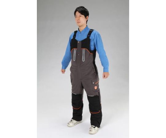 エスコ [L] 防寒オーバーオール(黒/灰) 1本 EA915GD-48