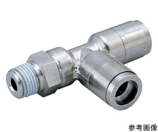 ピスコ チューブフィッティング ブラスブランチティ チューブ4 ネジR1/8 ゴムHNBR 1個 KD4-01