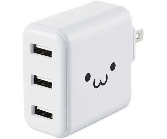 エレコム AC充電器 スマホ・タブレット用 3.6A出力 USB-Aメス3ポート おまかせ充電搭載 ホワイトフェイス 1個 MPA-ACU12WF