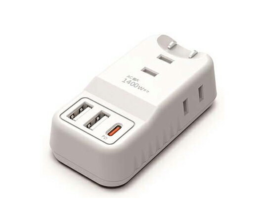 エアージェイ PD20W対応 USB+ACハンディー電源タップ ホワイト 1個 AOT-N1 WH