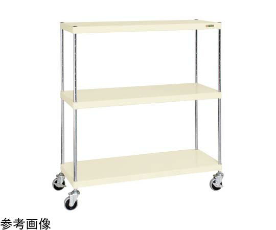 サカエ ニューCSパールキャスターラック（ゴム/直進安定金具無）3段 1200×450×1323mm 1個 CSPRA-1113URI