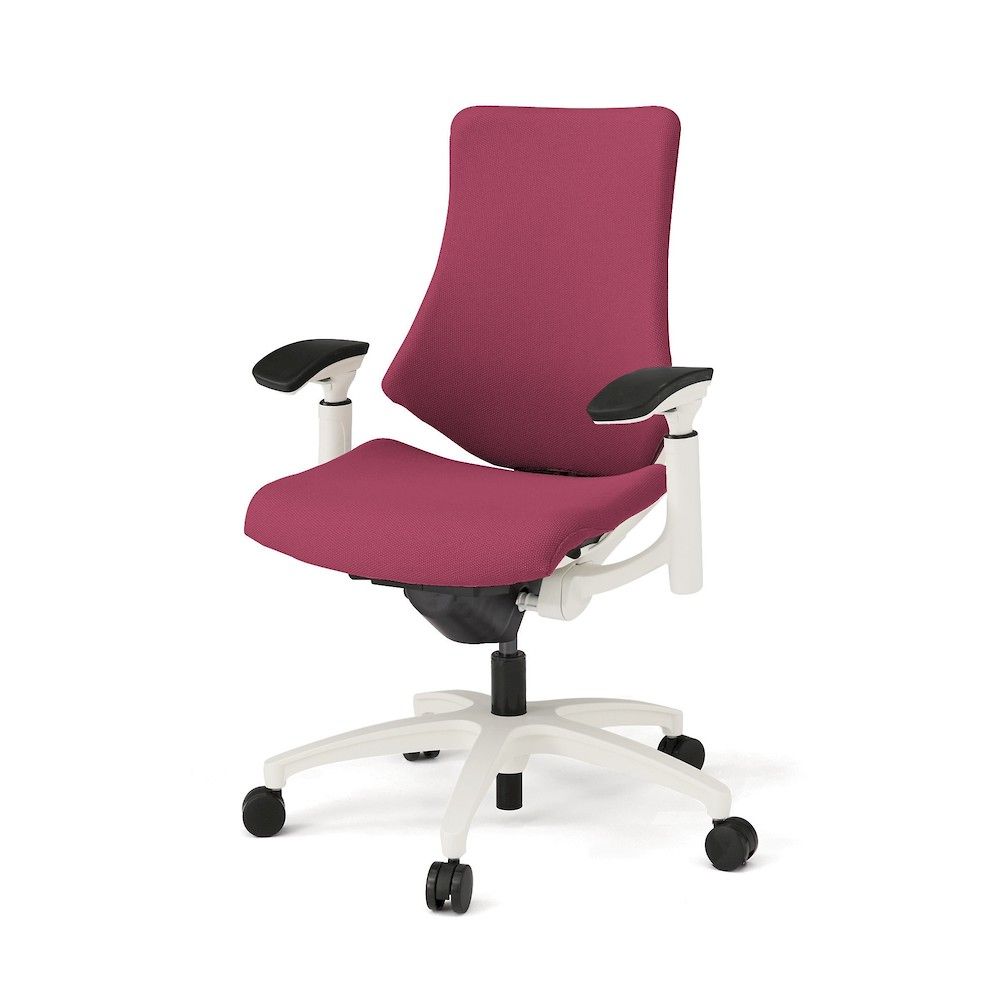 イトーキ／ITOKI エフチエア クロスバック ハイバック 可動肘 ホワイトフレーム 抵抗付ウレタン双輪キ..