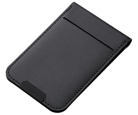 エレコム 背面フリーアングルスタンド マグネット取付 MagSafe対応iPhone用 カードポケット付き ブラック 1個 AMS-BPDSFBK