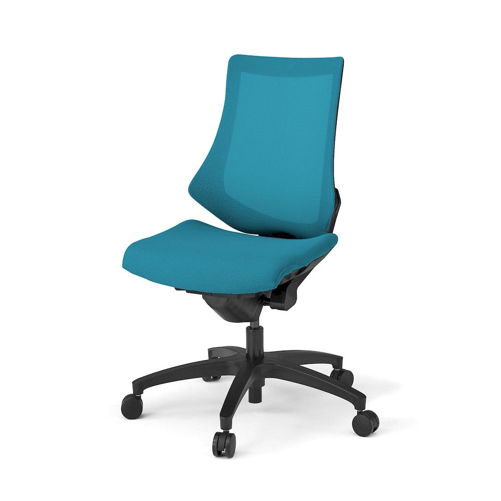 イトーキ／ITOKI エフチエア プレーンメッシュバック ハイバック ブラックフレーム 抵抗付ウレタン双輪キャスター T1×A3/ストロングブルー 1個 KG170JVM-T1A3