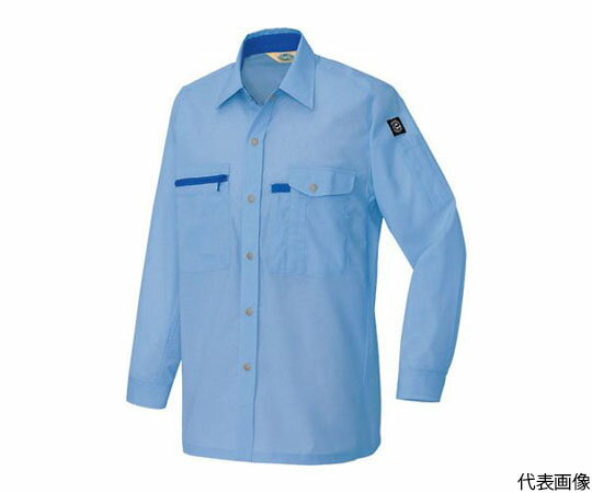 アイトス 長袖シャツ（男女兼用）（薄地）　サックス　S 1着 5365-007-S