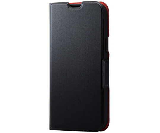 エレコム iPhone 14 Plus用レザーケース 手帳型 UltraSlim 薄型 磁石付き ブラック 1個 PM-A22BPLFUBK