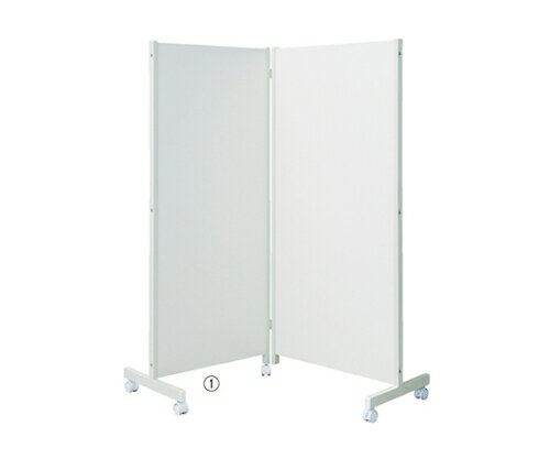 ストア・エキスプレス キャスター付きパーティションH180cm ホワイト 2連 1台 61-353-8-1