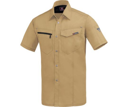 ジーベック 半袖シャツ キャメル LL 1着 1632-81-LL