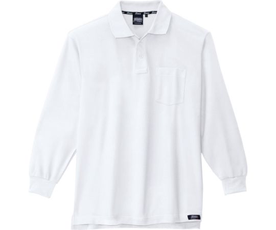 ジーベック 長袖ポロシャツ シロ L 1着 6121-32-L