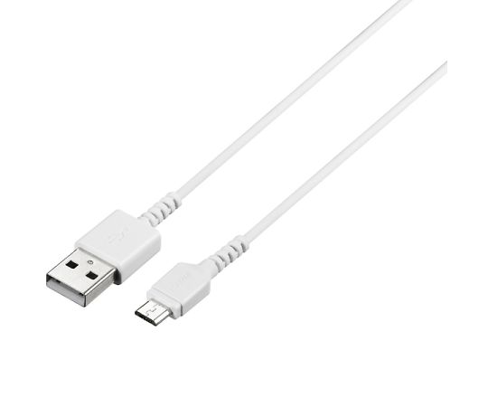 BUFFALO USB2.0ケーブル（Type-A to microB） スリム 2.0m ホワイト 1個 BSMPCMB120WH