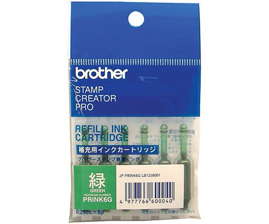 ブラザー スタンプクリエータープロ用　使いきりタイプ補充インク（6本1パック×48セット）緑 1個 PRINK6G